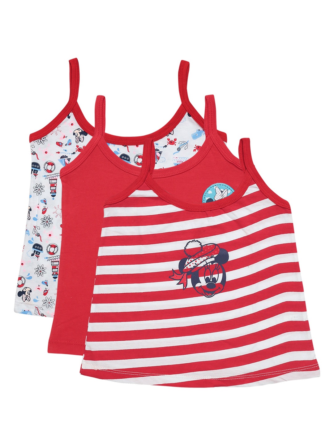 

Bodycare Kids Girls Pack Of 3 Assorted Minnie Mouse Cotton Innerwear Vests