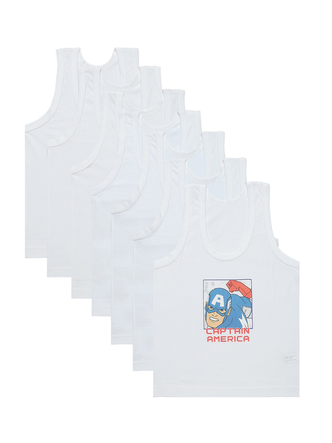 

Bodycare Kids Boys Pack of 3 Avengers Cotton Basic Innerwear Vests, White