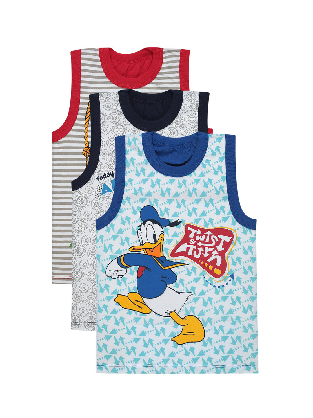 

Bodycare Kids Boys Pack of 3 Assorted Mickey & Friends Cotton Basic Innerwear Vests