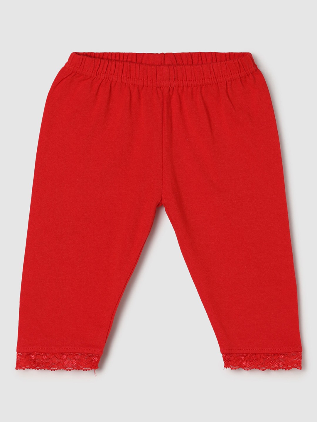 

max Girls Red Solid Slip On Ankle Length Leggings