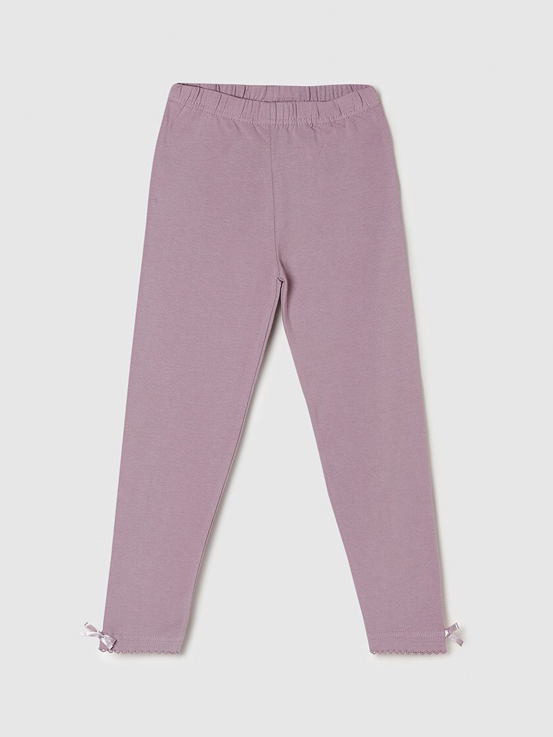 

max Girls Purple Solid Ankle-Length Leggings