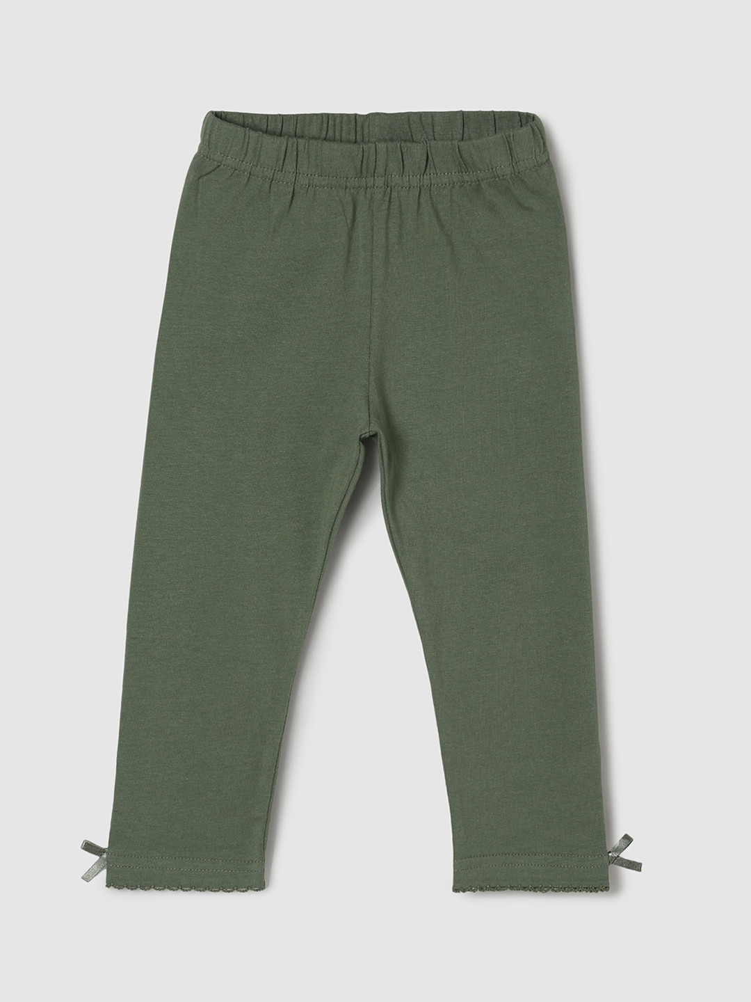 

Max Girls Green Solid Leggings