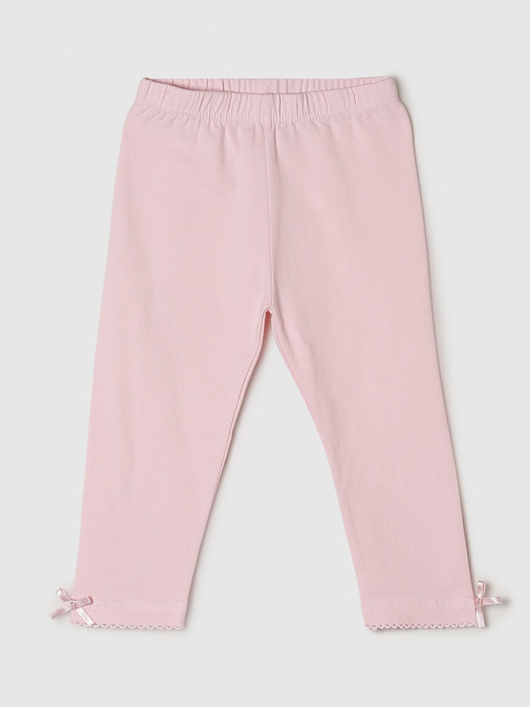 

max Girls Pink Solid Ankle-Length Leggings