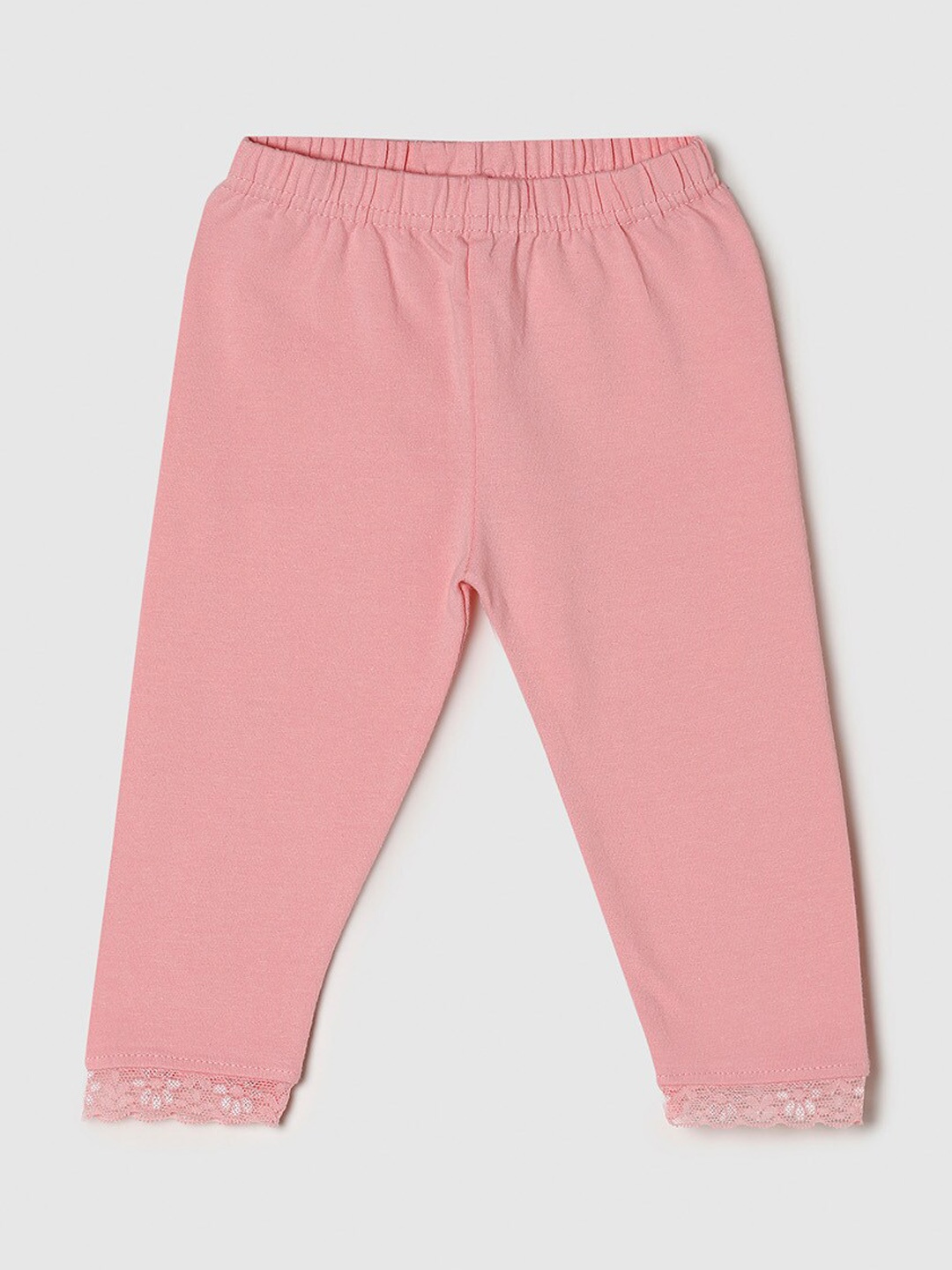

max Girls Pink Solid Ankle-Length Leggings