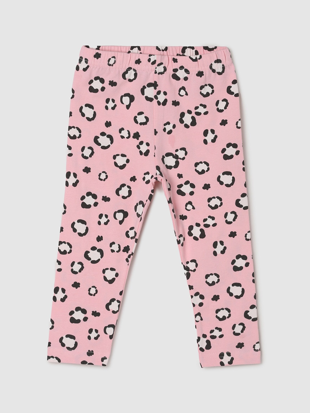 

max Infant Girls Pink Leopard Printed Ankle Length Leggings