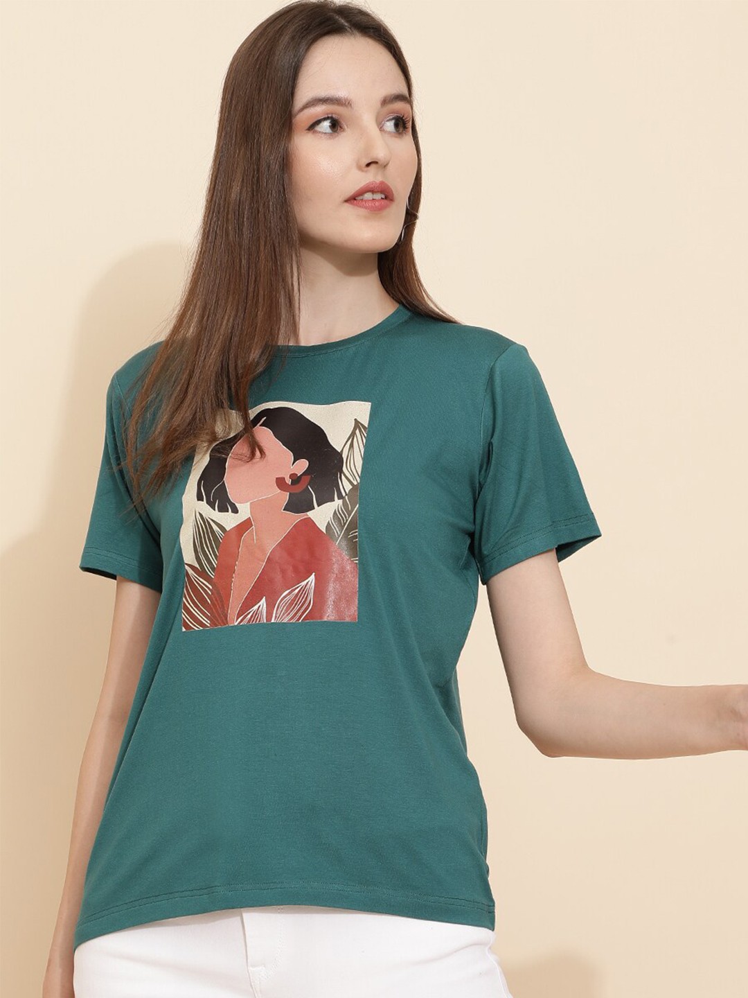 

J Turritopsis Women Green Graphic Printed T-shirt
