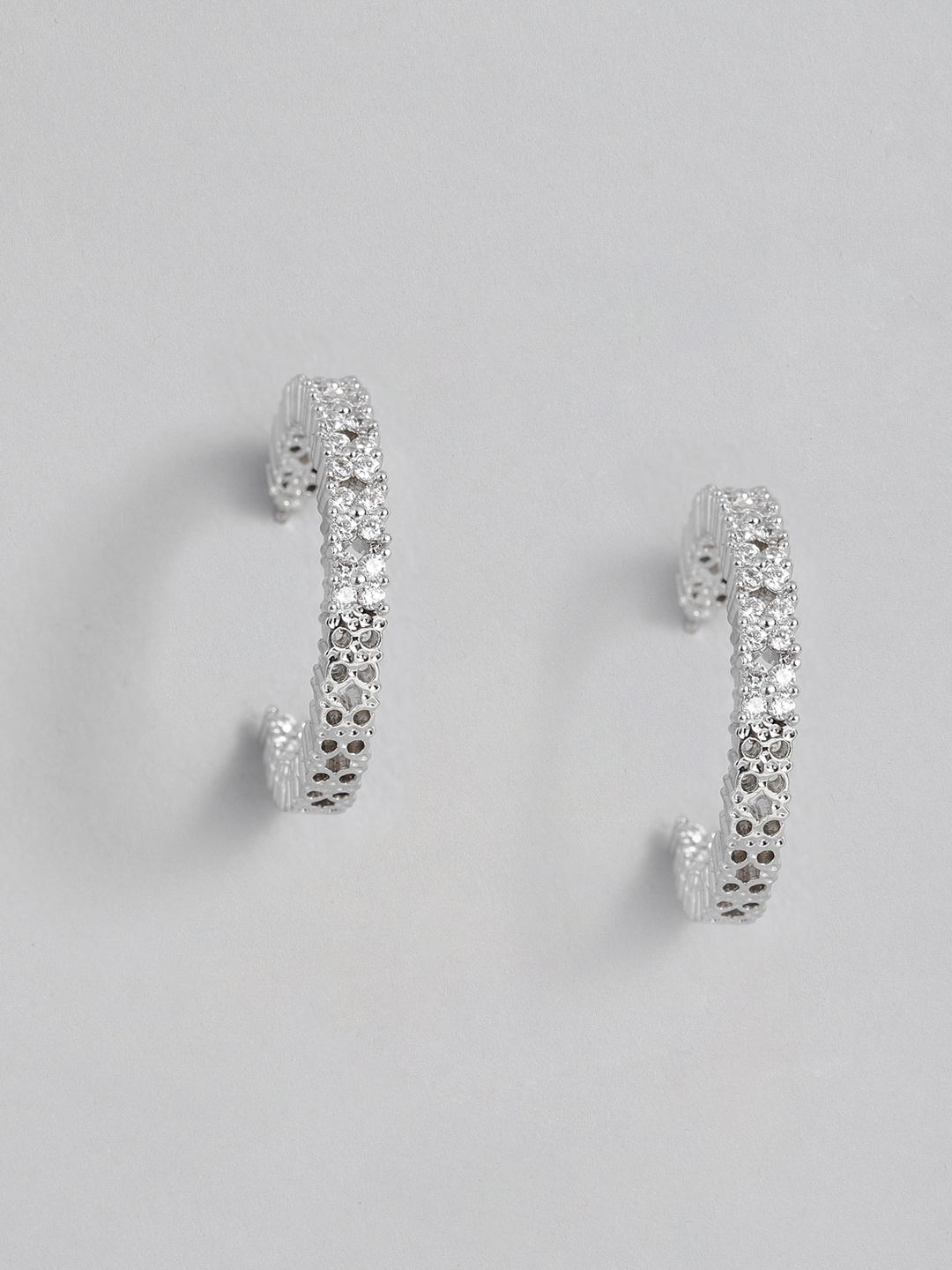 

Peora Silver-Plated Geometric Half Hoop Earrings