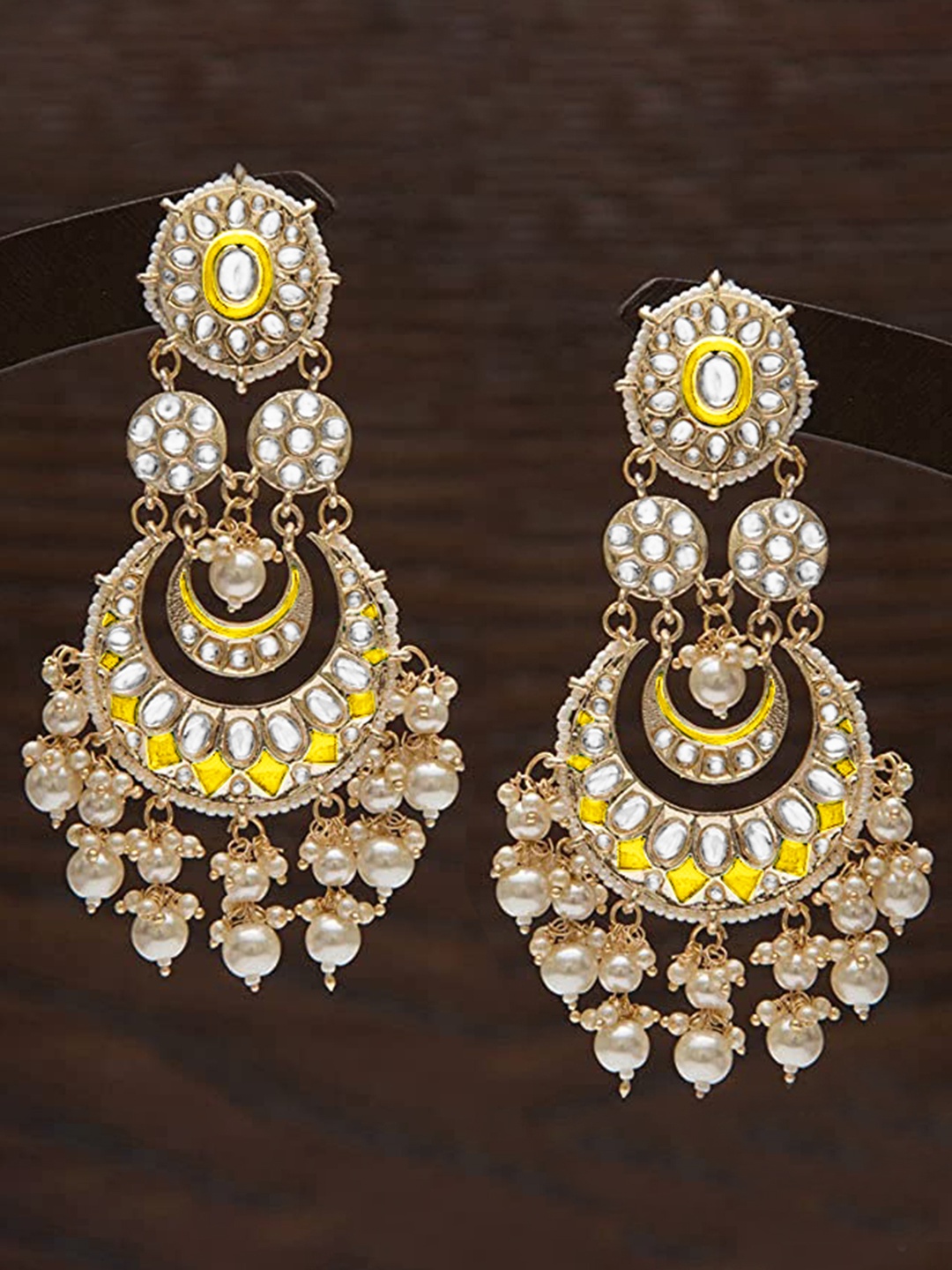 

Peora Yellow Classic Chandbalis Earrings