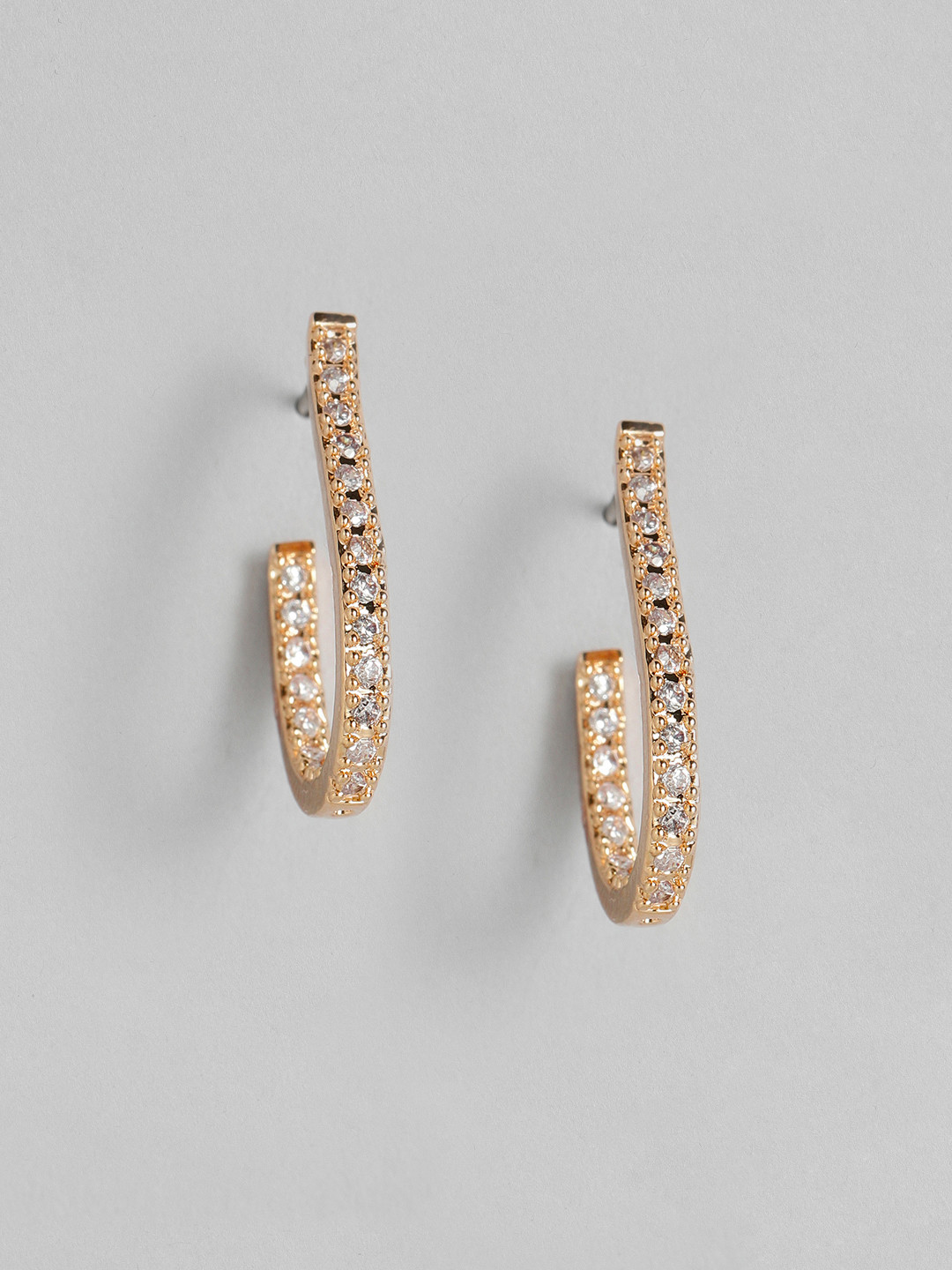 

Peora Rose Gold-Plated Geometric Half Hoop Earrings