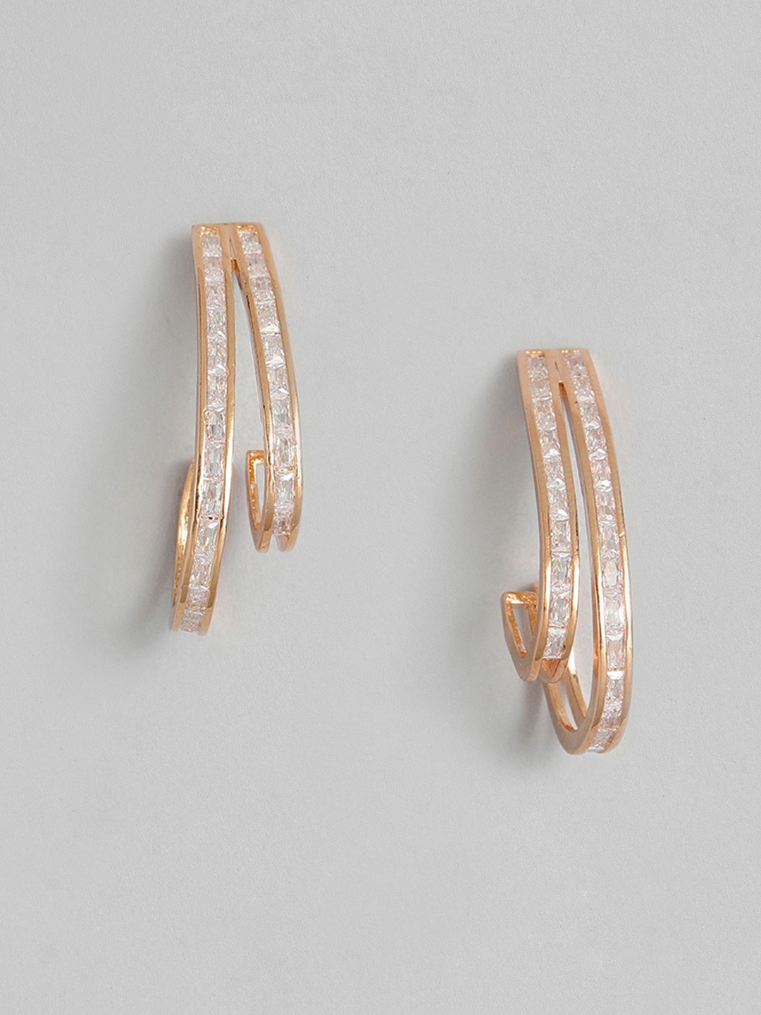 

Peora Rose Gold-Plated Geometric Half Hoop Earrings