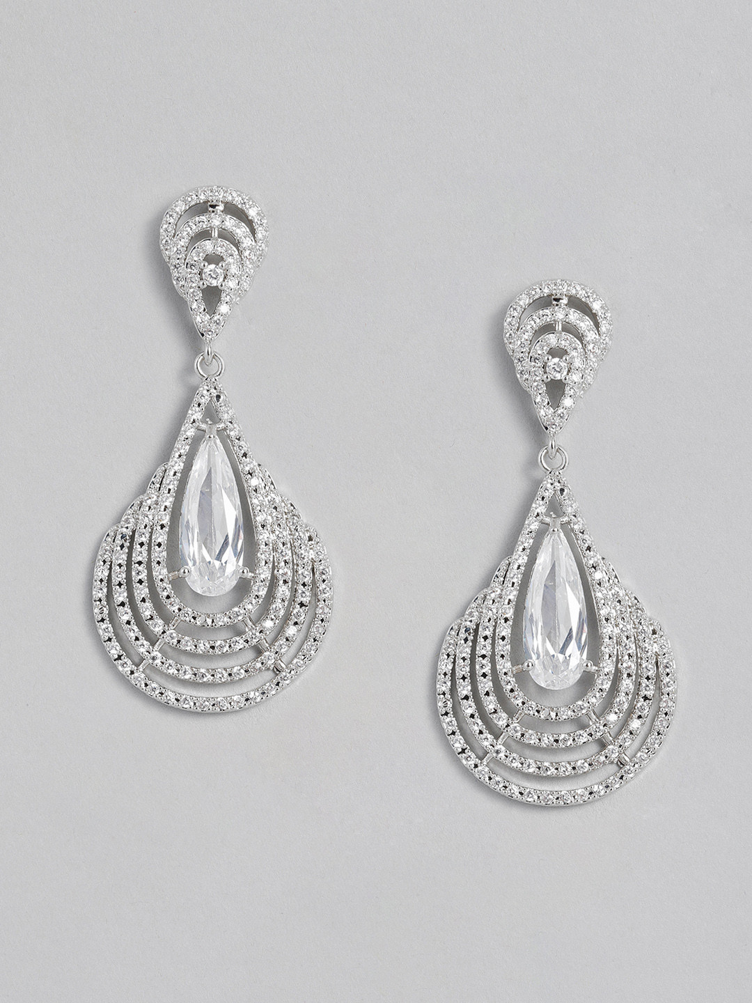 

Peora Silver-Plated Teardrop Shaped Drop Earrings