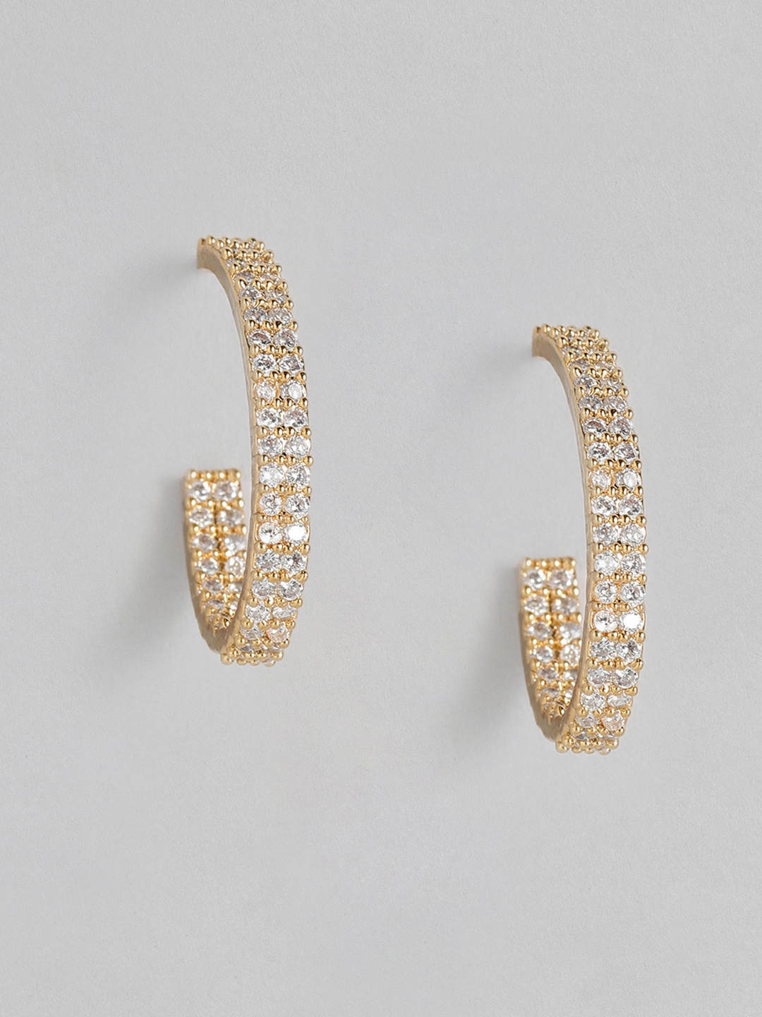 

Peora Gold-plated Geometric Half Hoop Earrings