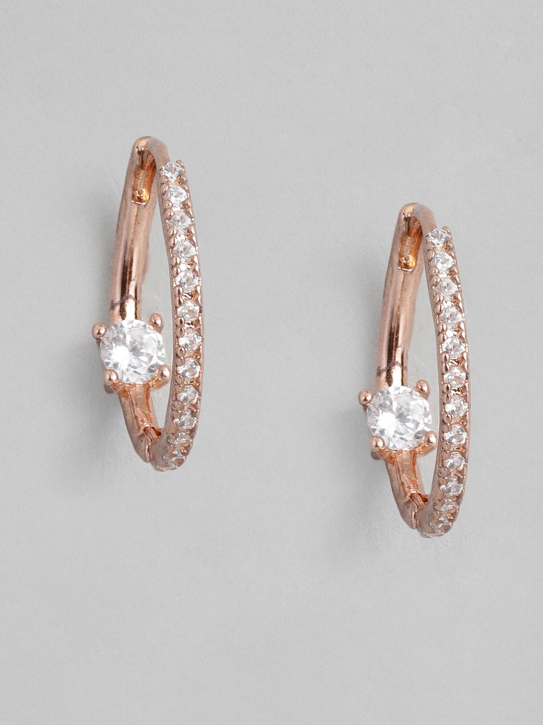 

Peora Rose Gold Plated Circular Hoop Earrings