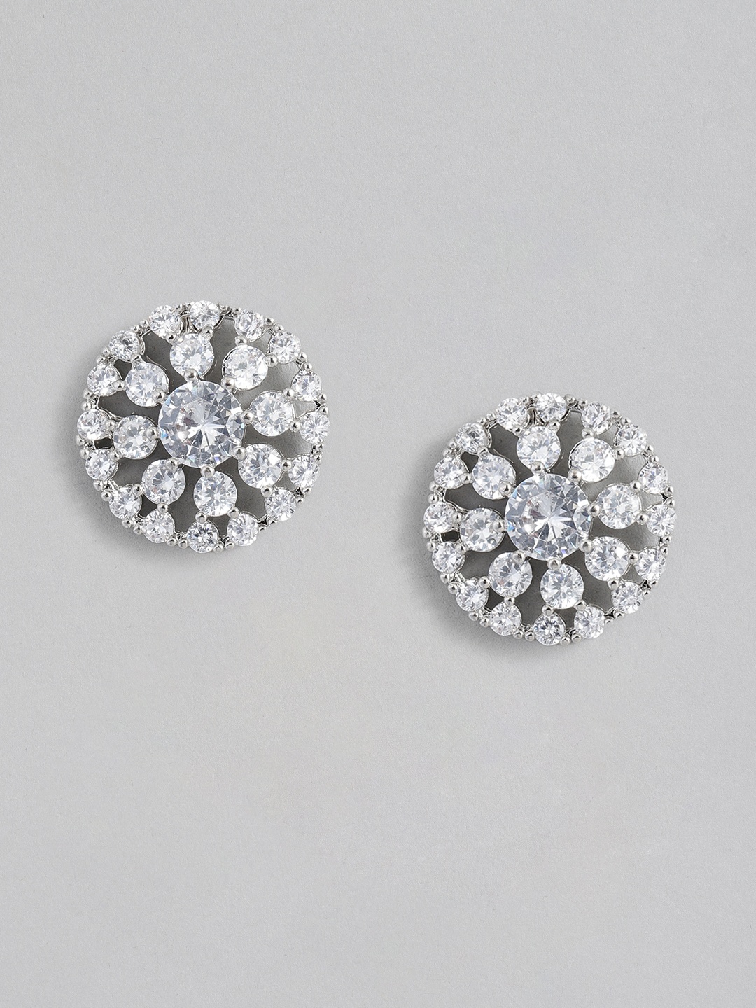 

Peora Silver-Plated Floral Studs Earrings