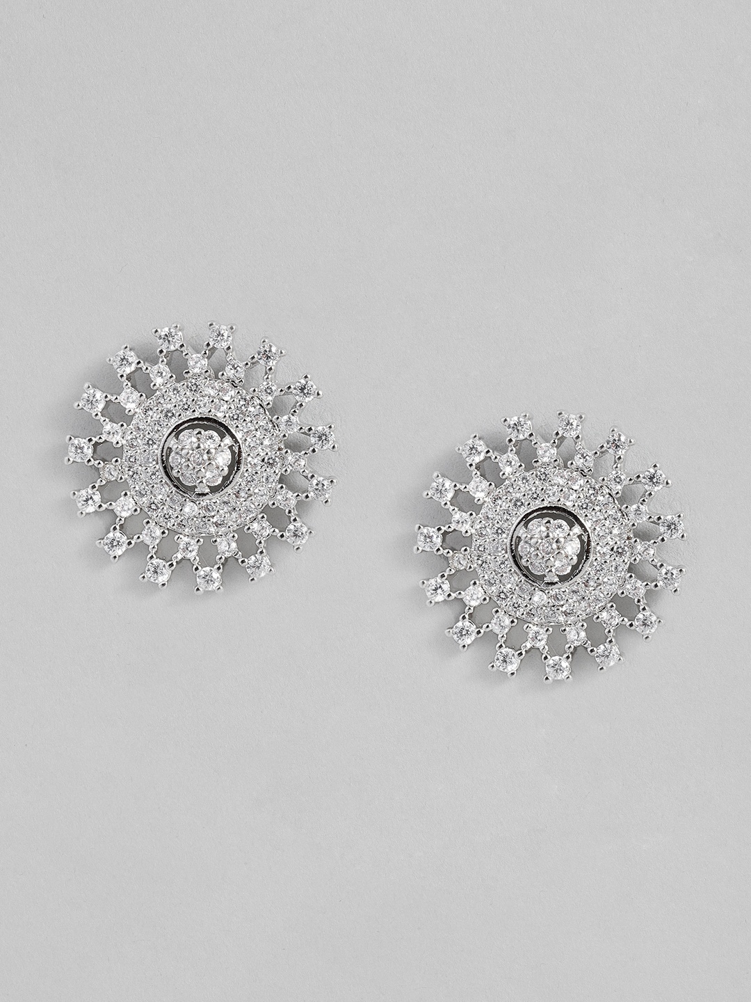 

Peora Silver-Plated Floral Studs Earrings