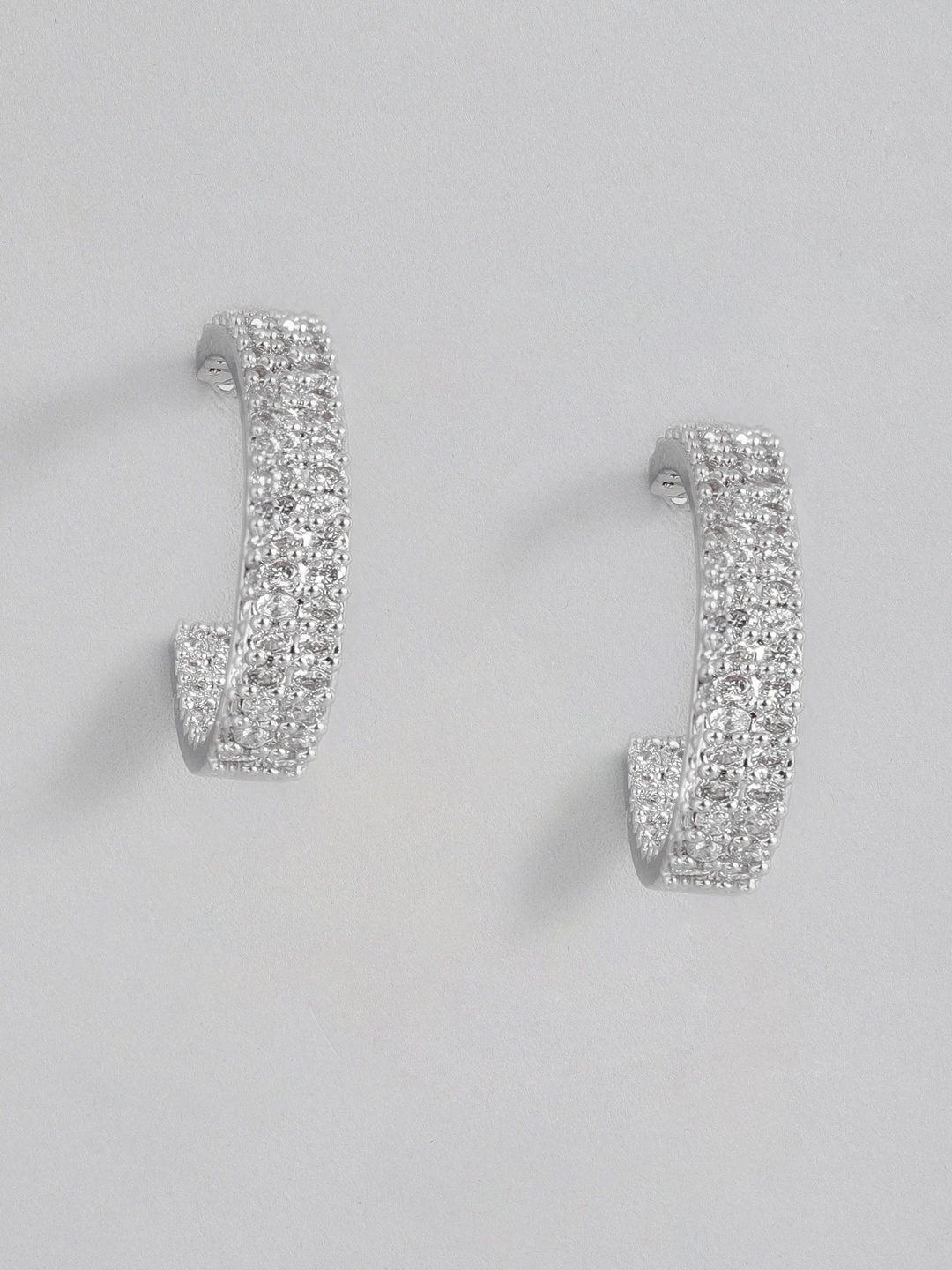 

Peora Silver-Plated Geometric Half Hoop Earrings