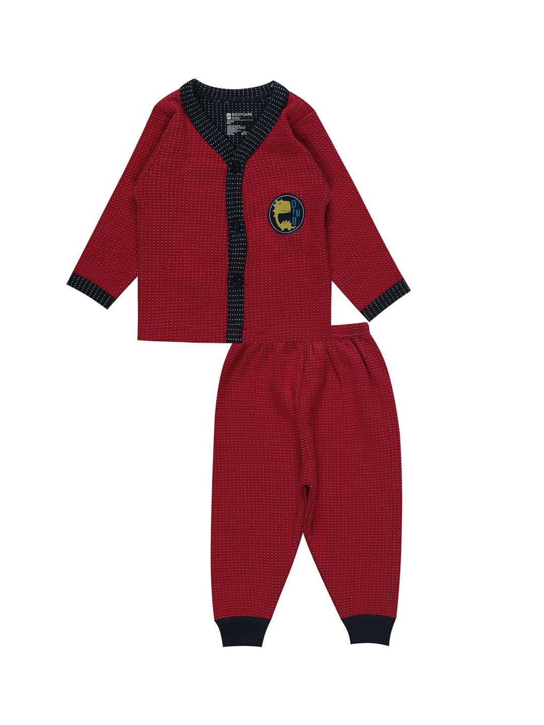 

Bodycare Kids Kids Red Striped Cotton Thermal Set