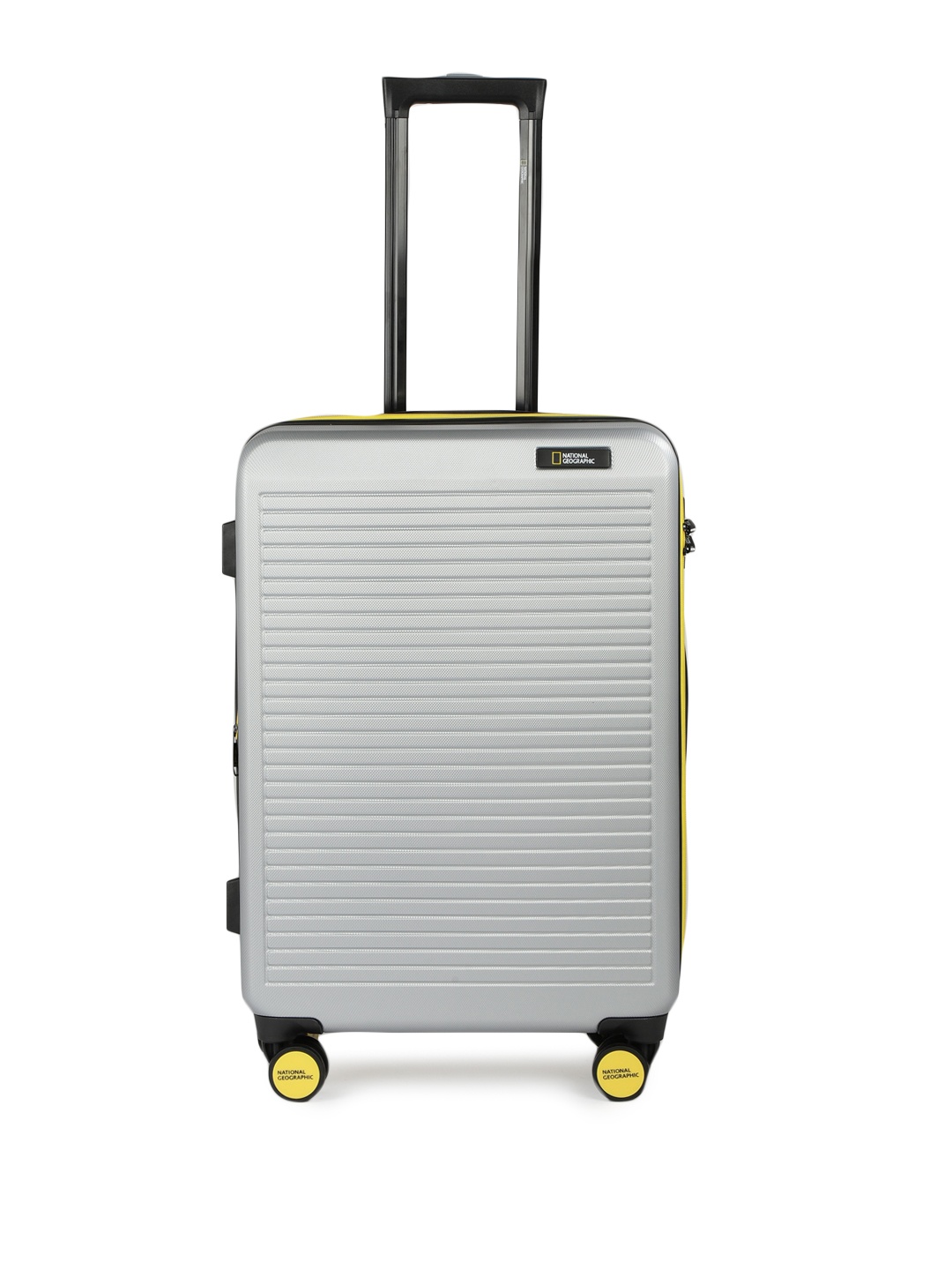 

National Geographic Silver Textured Medium Hard Trolley Bag