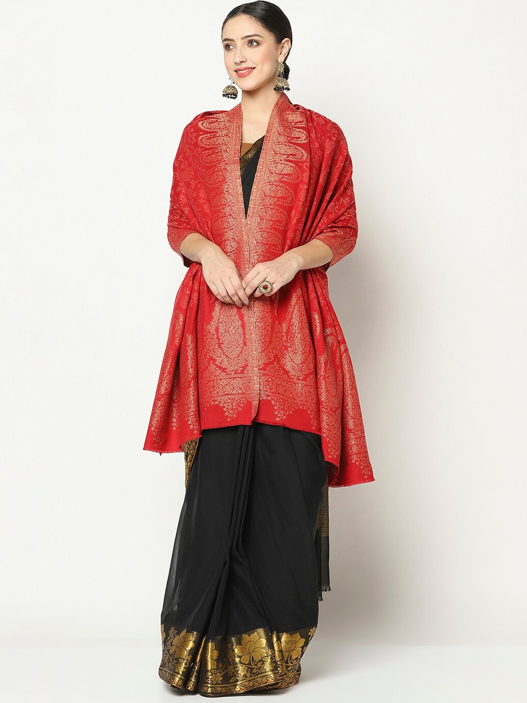 

La Vastraa Women Red Woven design Shawl