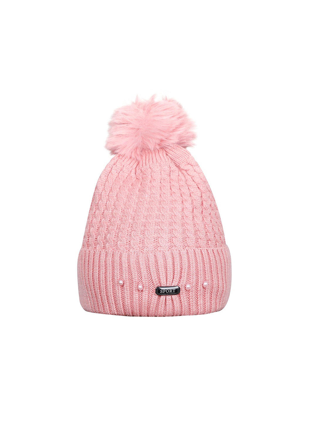 

LOOM LEGACY Women Pink Acrylic Wool Beanie