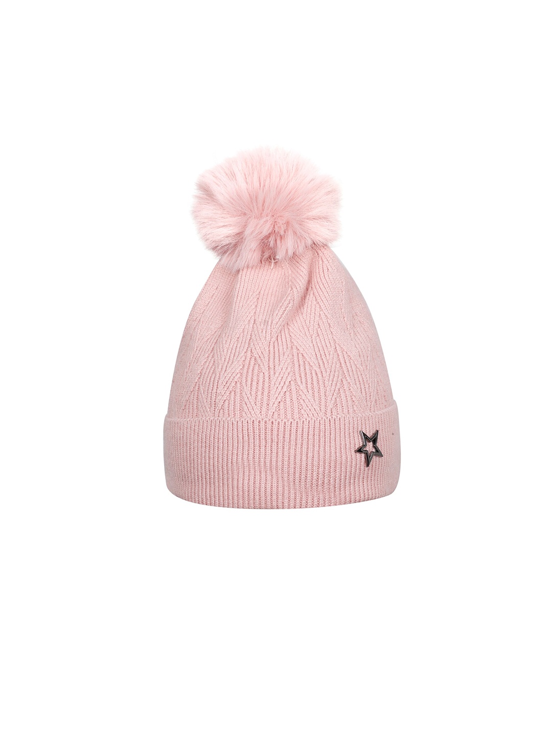 

LOOM LEGACY Women Pink & Black Beanie