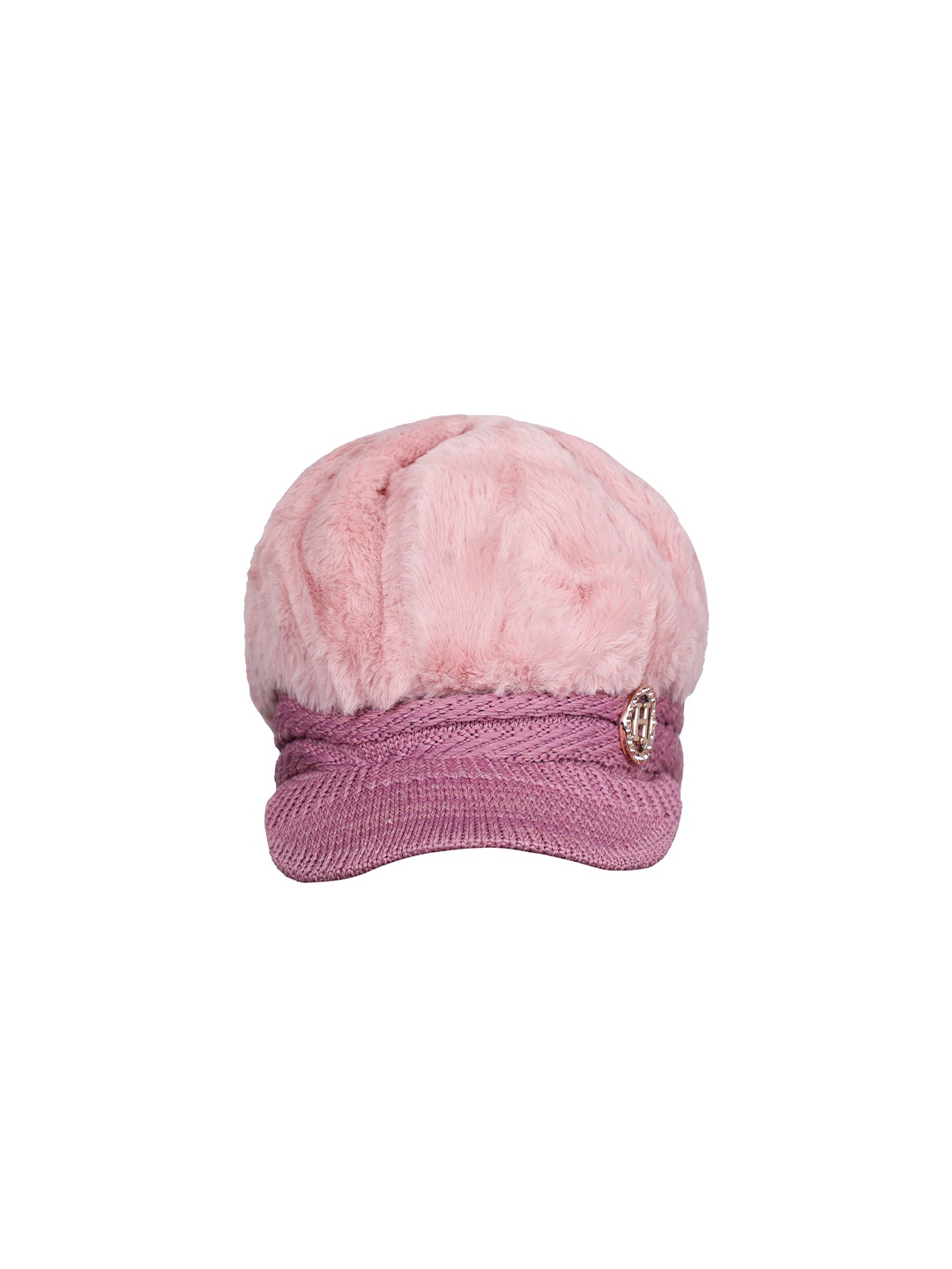 

LOOM LEGACY Women Pink & Purple Acrylic Wool Visor Cap