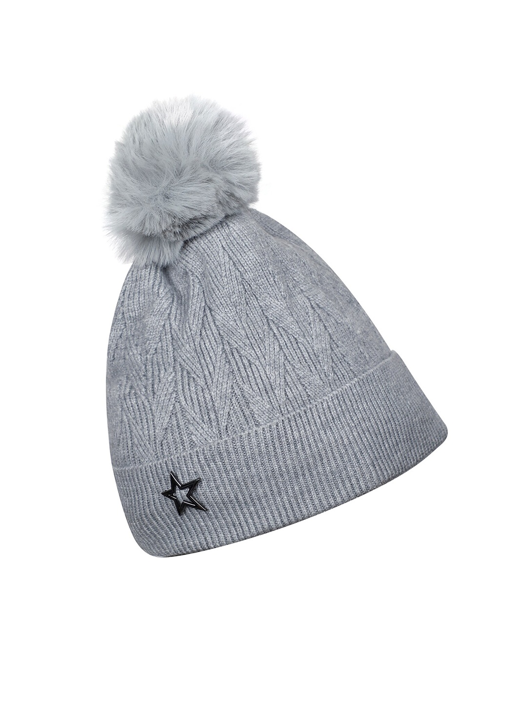 

LOOM LEGACY Women Grey Acrylic Wool Beanie
