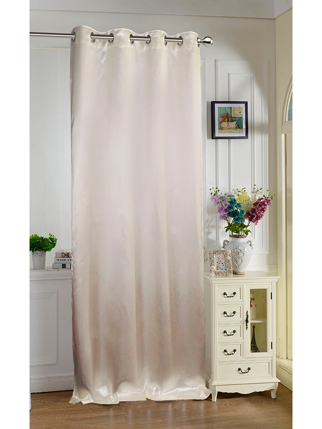 

Lushomes Off-White Long Door Curtain