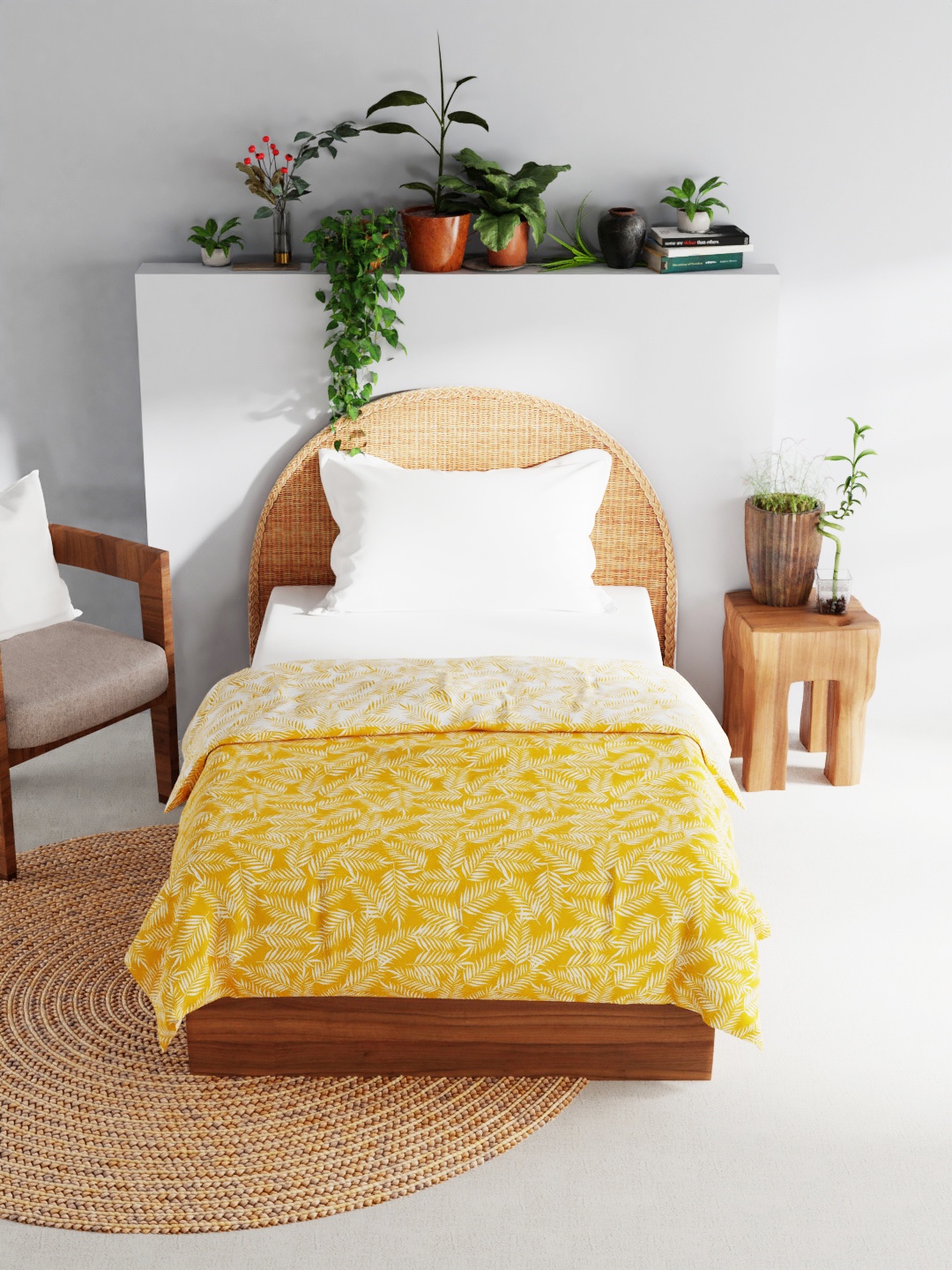 

BIANCA Pink & White Floral AC Room 150 GSM Cotton Single Bed Dohar