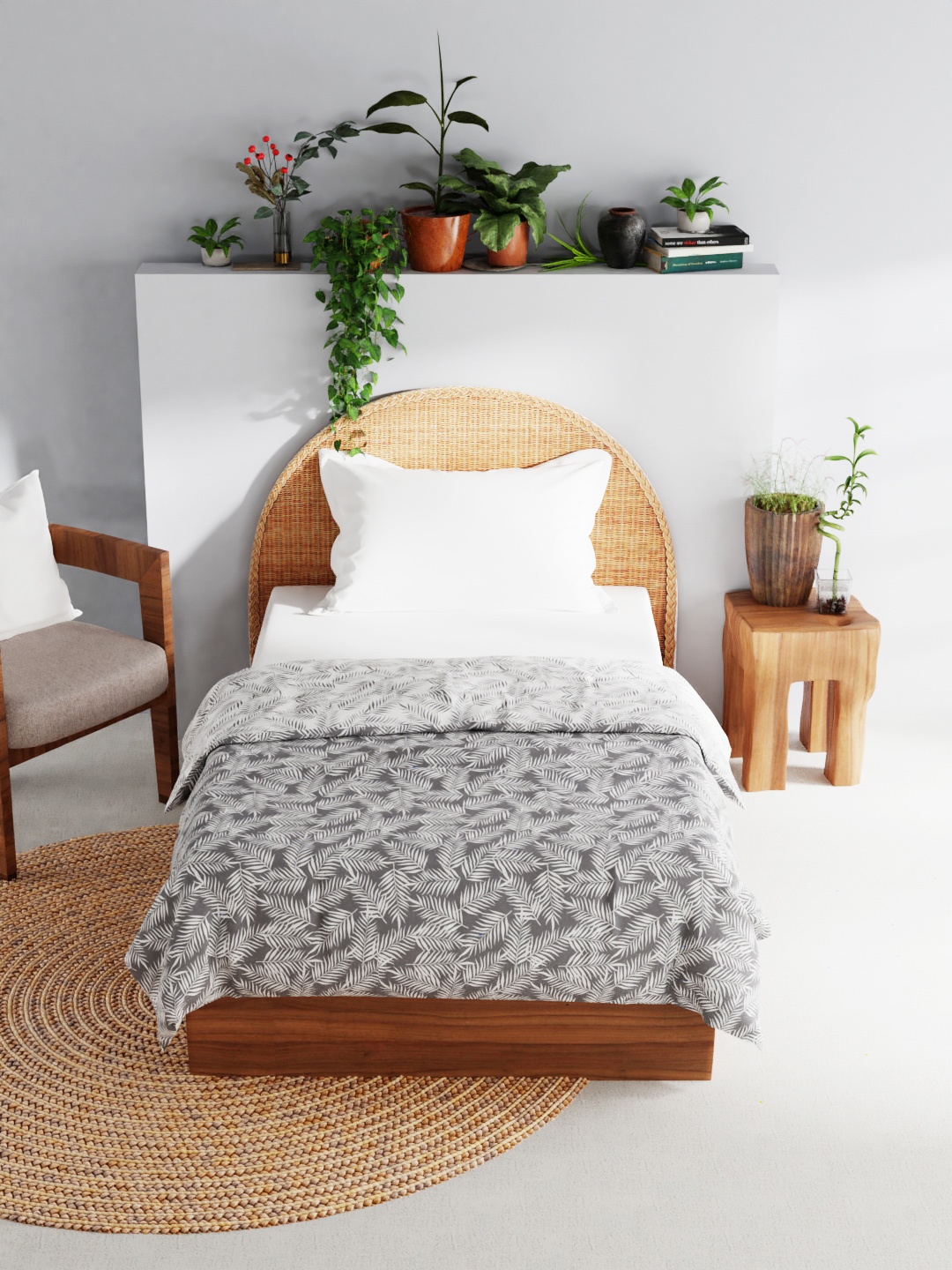 

BIANCA Yellow & White Floral AC Room 150 GSM Cotton Single Bed Dohar