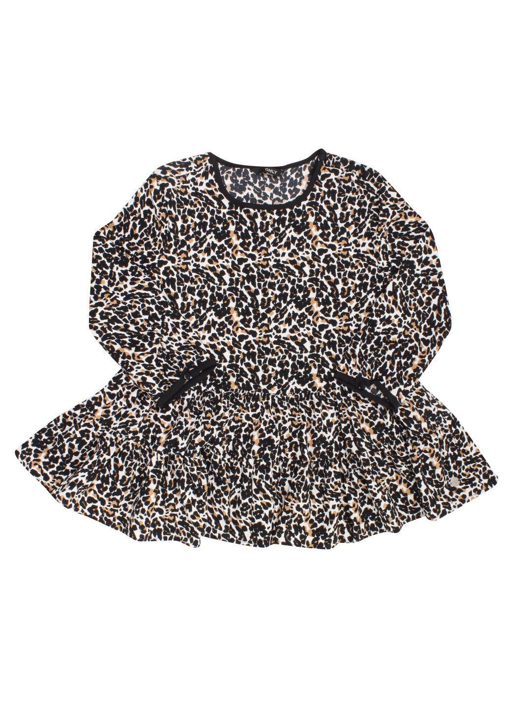 

ONLY Women Black Leopard Print Peplum Top