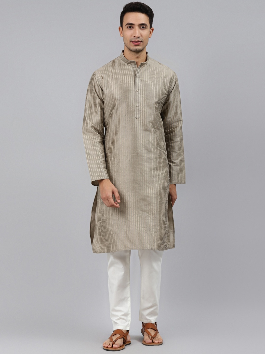 

MANQ Men Khaki Kurta