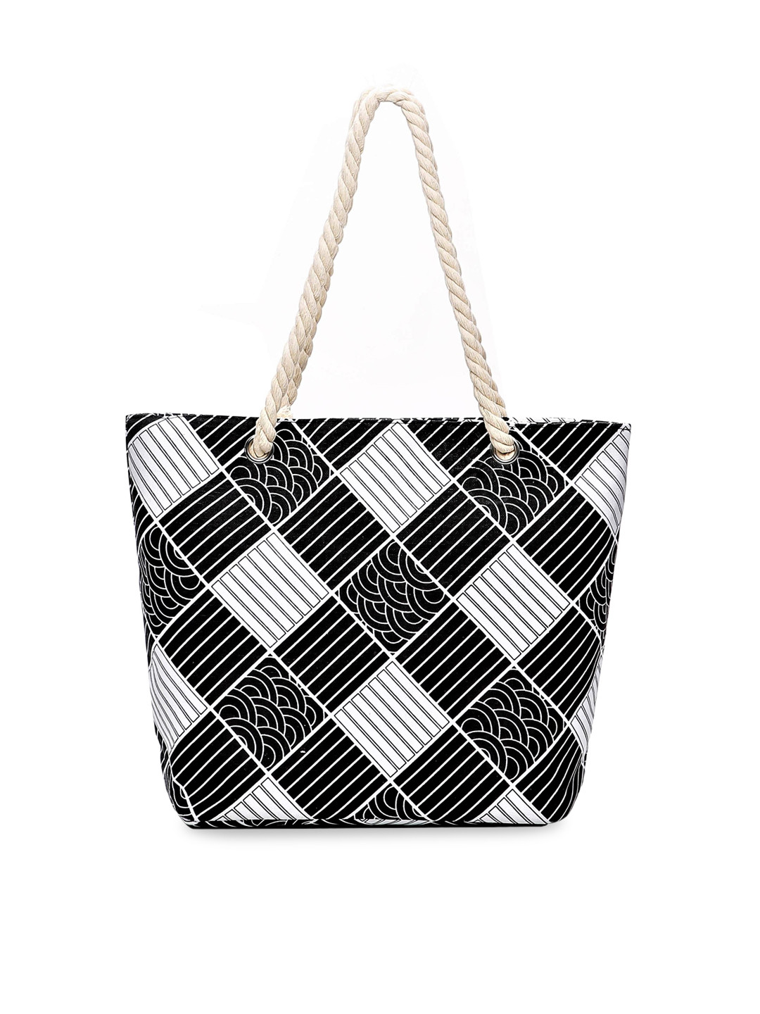 

Diva Dale Women Black Geometric Printed Oversized Shopper Handheld Bag