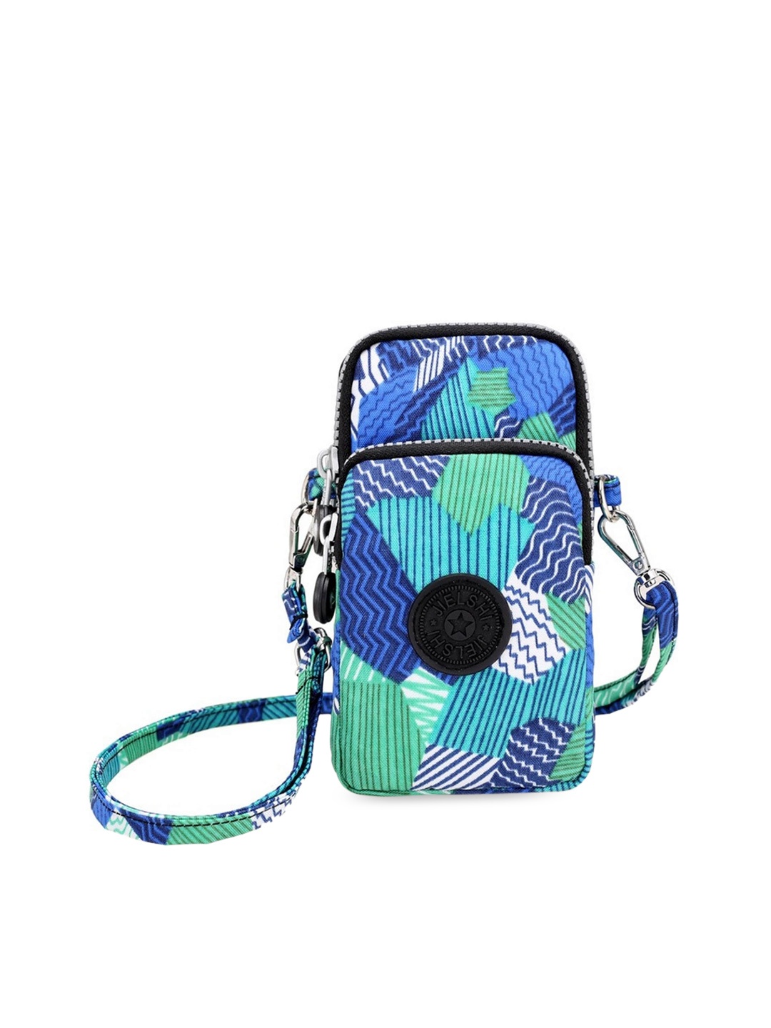 

Diva Dale Women Blue Geometric Printed Structured Sling Bag with Tasselled