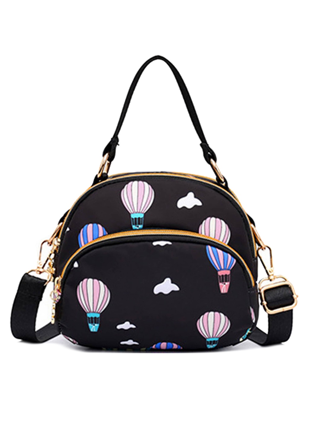 

Diva Dale Women Black Geometric Printed Half Moon Sling Bag