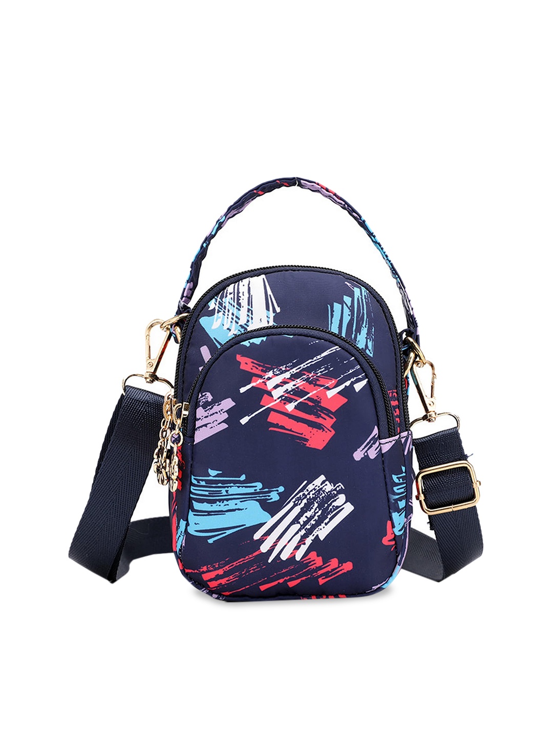 

Diva Dale Women Blue Printed Structured Water Resistant Sling Bag