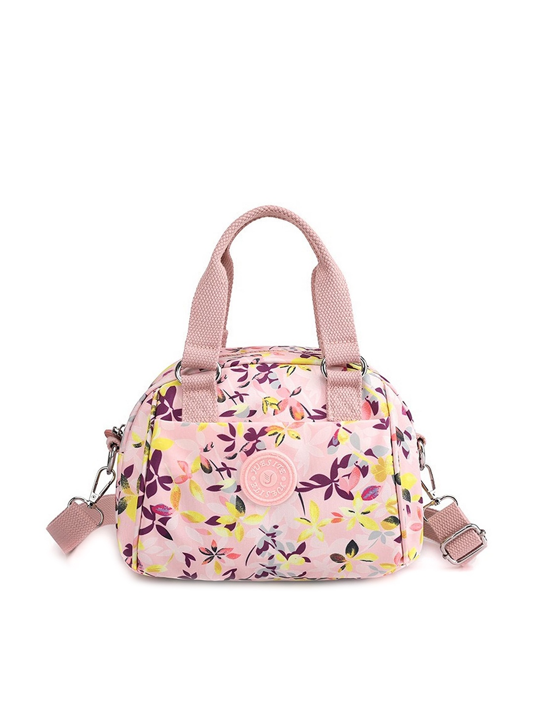 

Diva Dale Pink & Yellow Floral Printed Multi-Pockets Sling Bag
