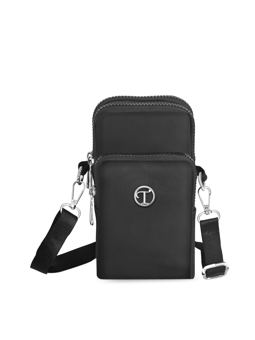 

Diva Dale Black Earphone Hole Multi-Pockets Sling Bag
