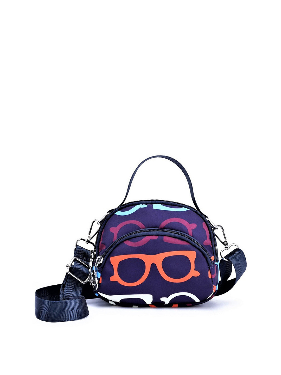 

Diva Dale Navy Blue Printed Multi-Pockets Sling Bag