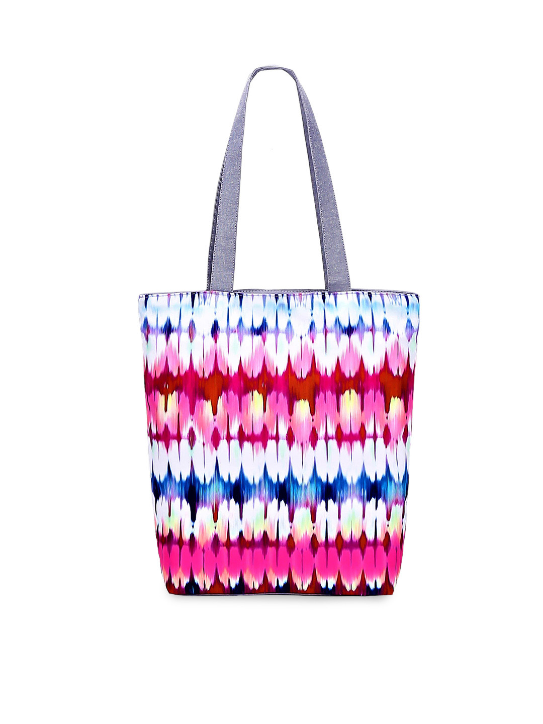 

Diva Dale Women White & Blue Printed Shopper Canvas Tote Bag