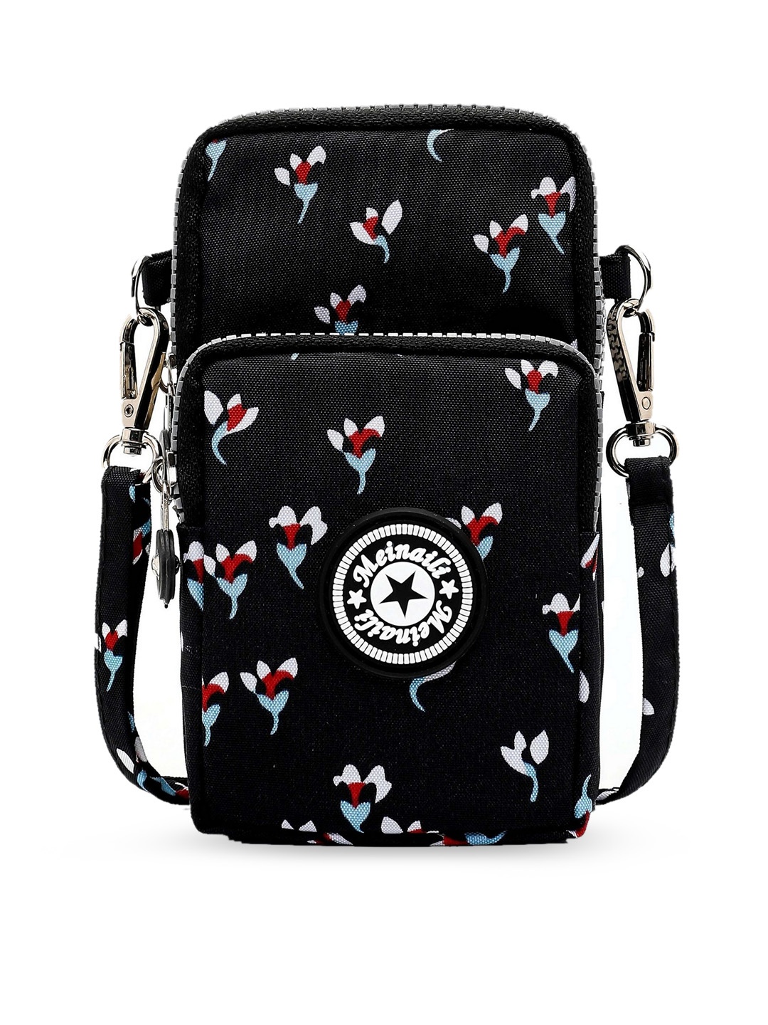 

Diva Dale Women Black & White Floral Printed Structured Synthetic Sling Bag