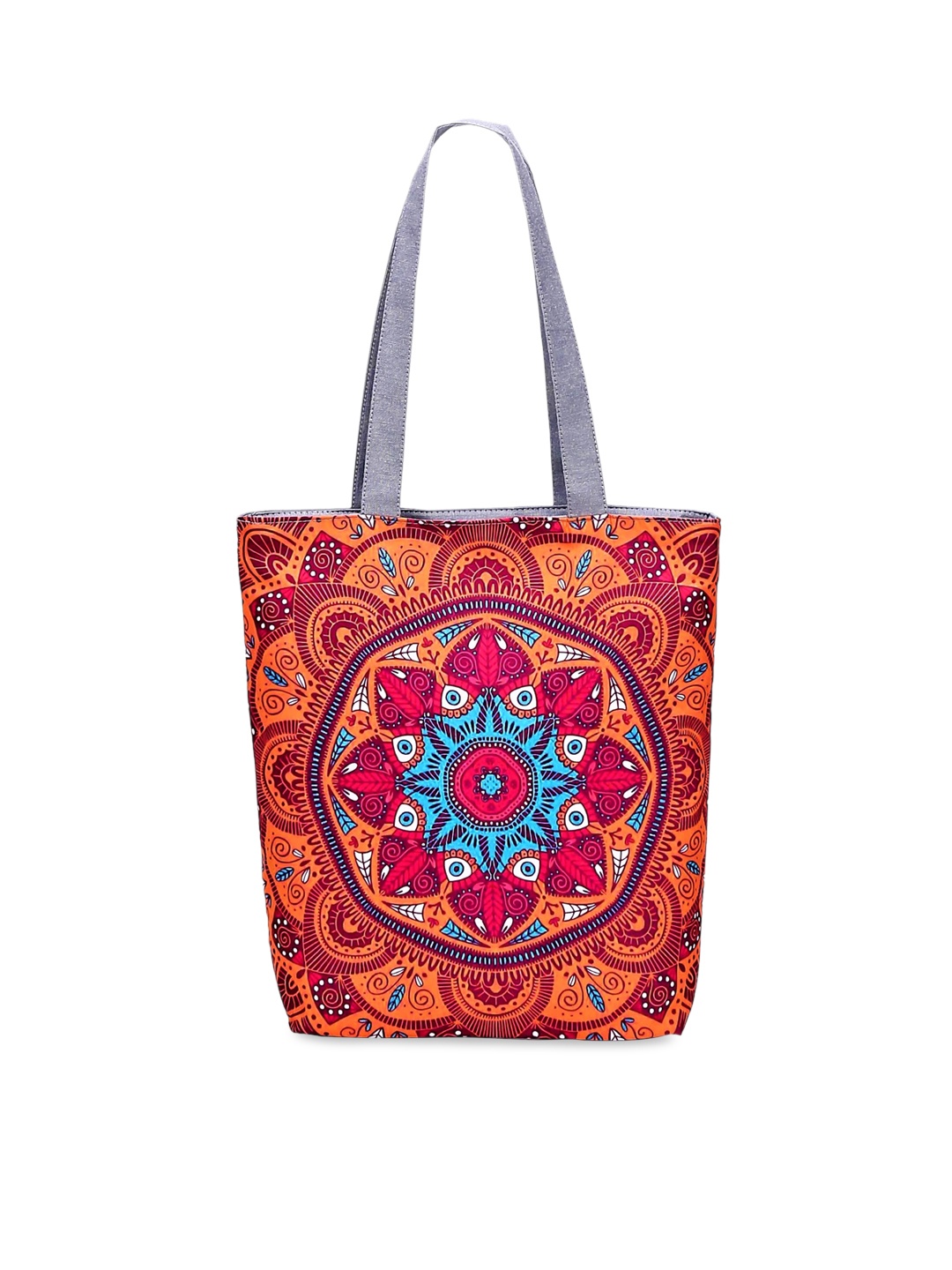 

Diva Dale Women Orange & Red Ethnic Motifs Printed Canvas Tote Bag