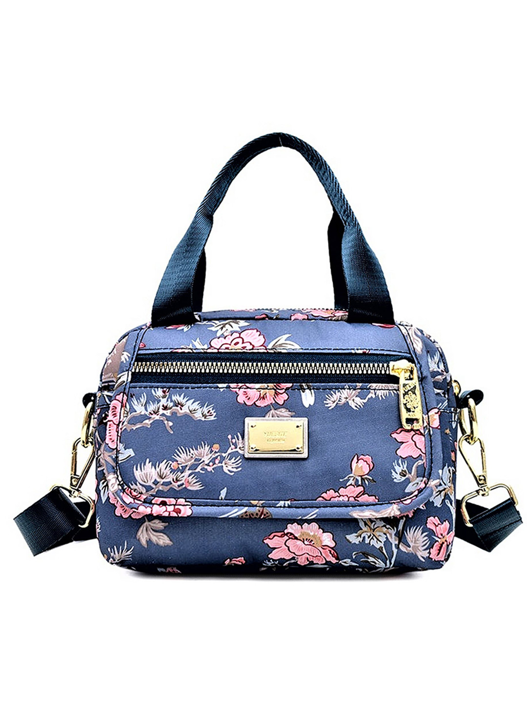 

Diva Dale Women Blue& Pink Floral Printed Structured Synthetic Handbag