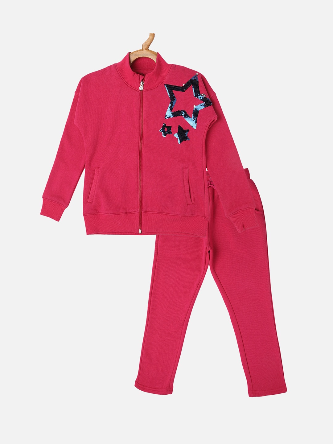 

Sweet Dreams Girls Red Printed Night suit