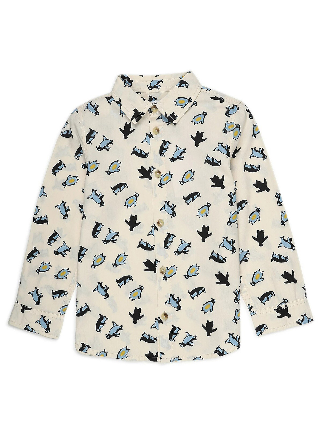 

Marks & Spencer Boys Off White & Black Printed Pure Cotton Casual Shirt