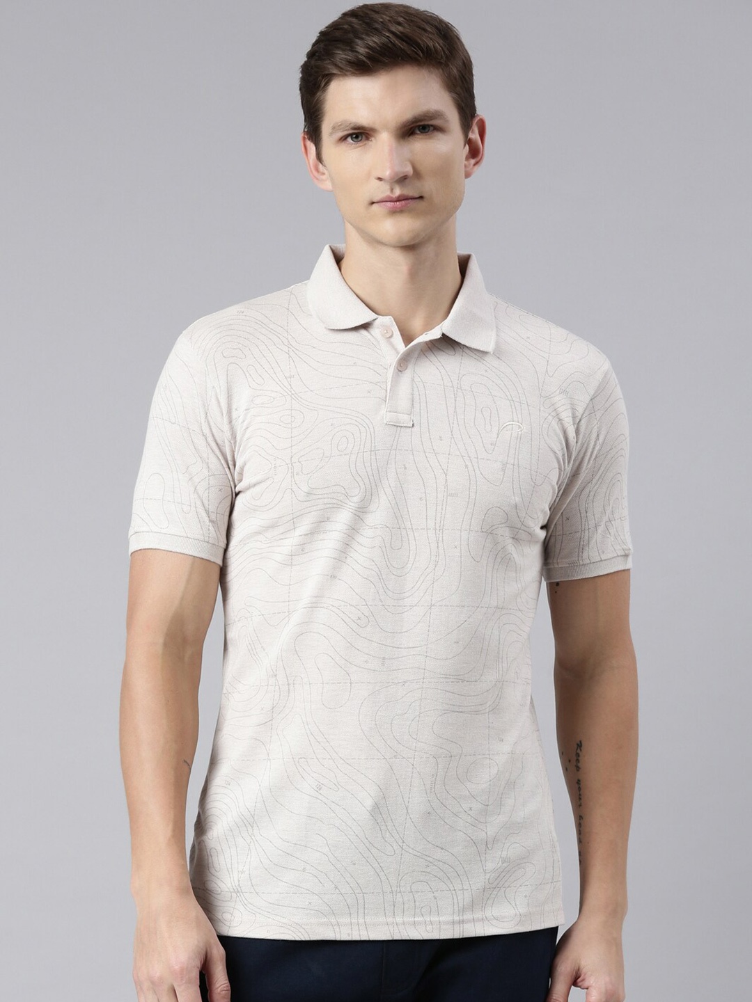 

Proline Active Men Grey Polo Collar Everfresh T-shirt