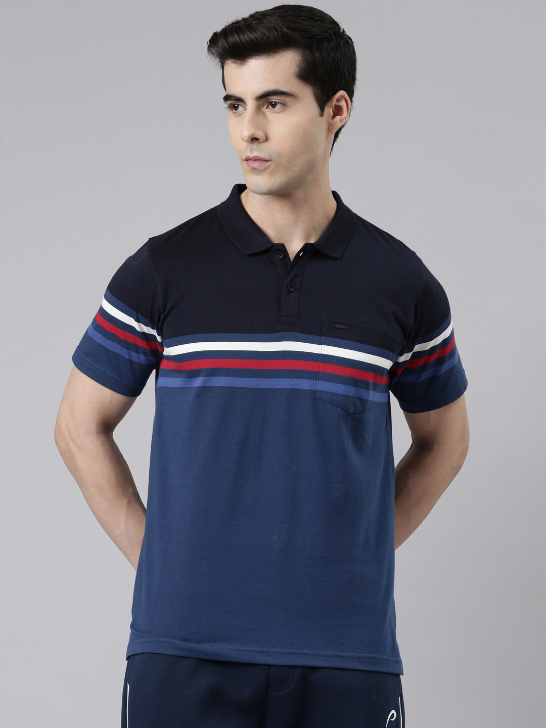 

Proline Active Men Navy Blue Polo Collar Indigo Everfresh T-shirt