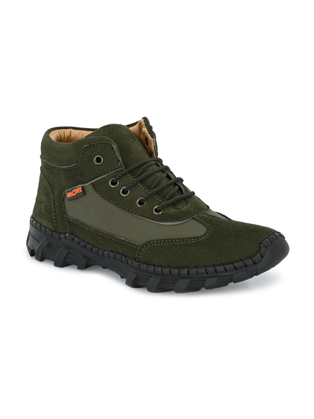 

Mactree Men Solid Lace-Ups Suede Sneakers, Olive