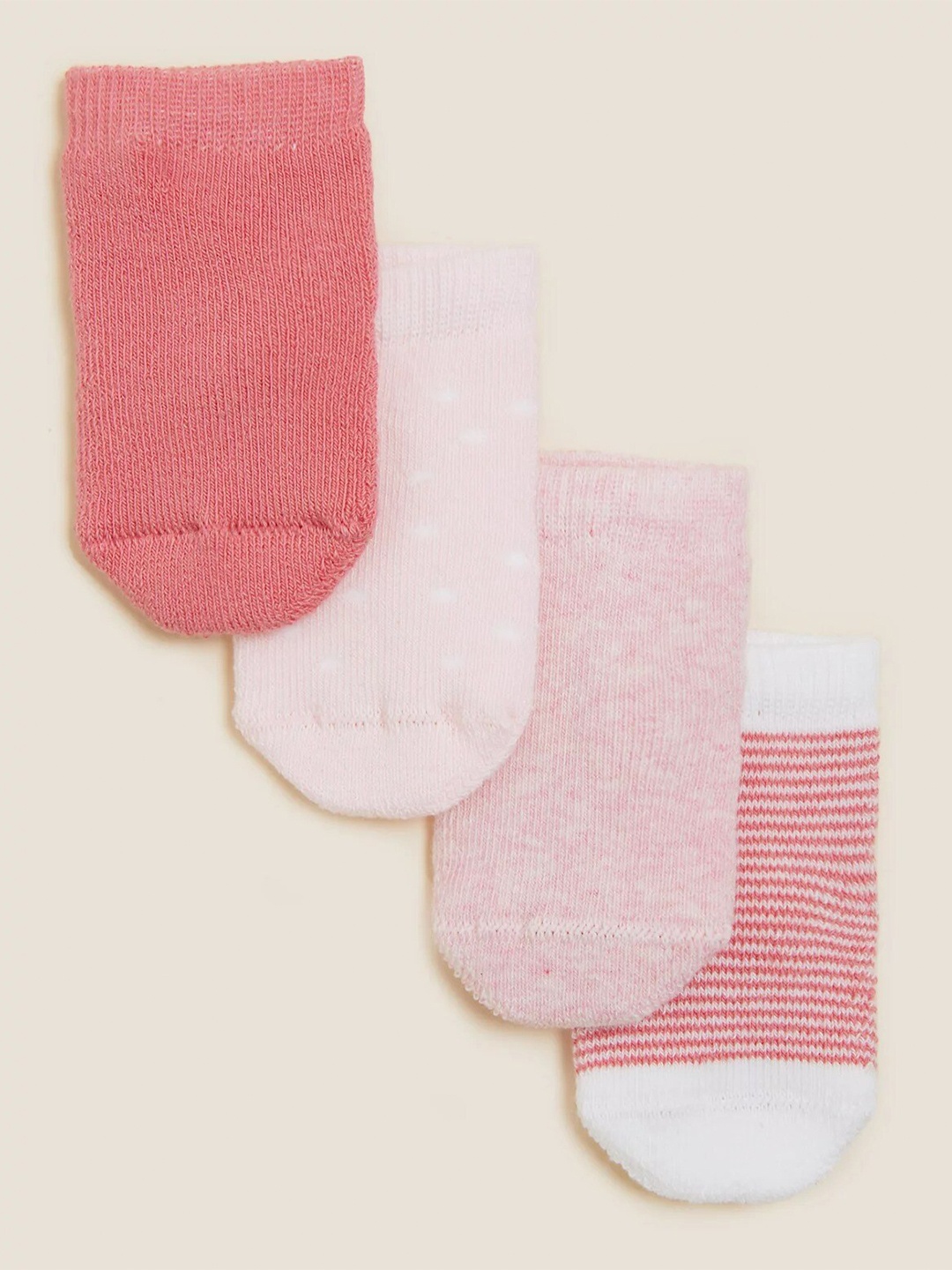 

Marks & Spencer Infant Girls Pack Of 4 Pink Patterned Ankle Length Socks