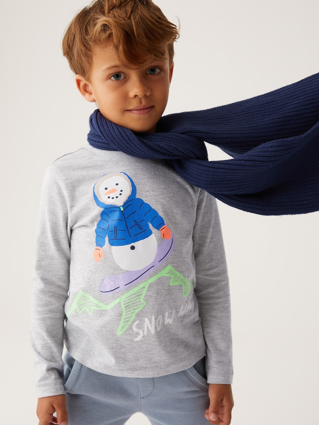

Marks & Spencer Boys Grey Typography Printed Applique T-shirt